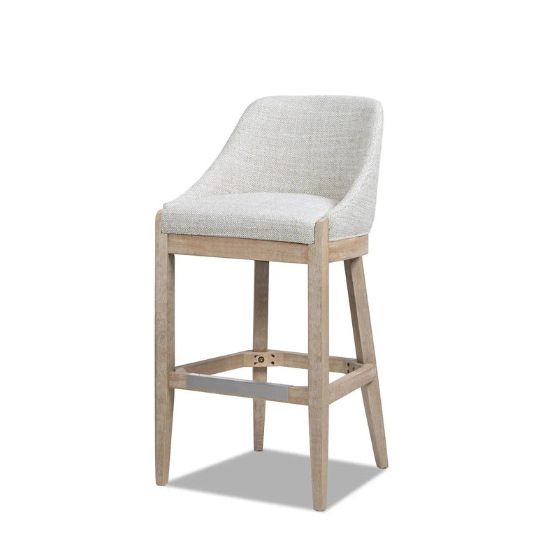 Newport 30.5" Coastal Curved Back Upholstered Barstool by HouseOfZazla