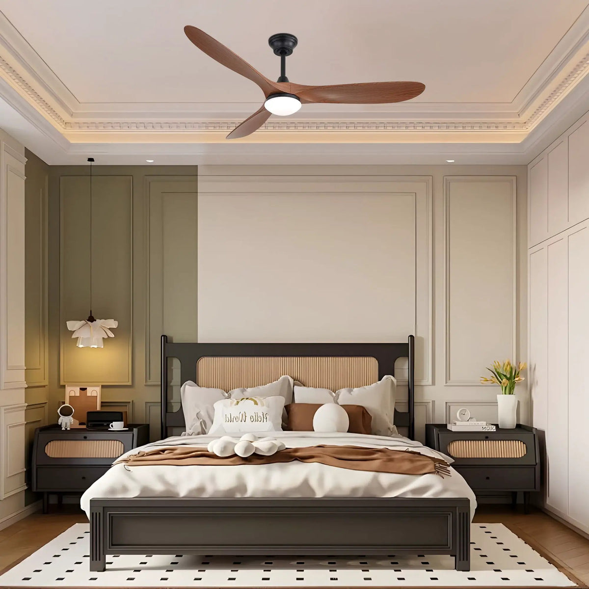 Smart Ceiling Fan With Lights, 3 Blades, Reversible Quiet DC Motor For Indoor by Unique Piece Furniture