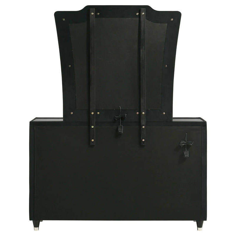 Lorient 8-drawer LED Dresser with Mirror Black by Unique Piece Furniture