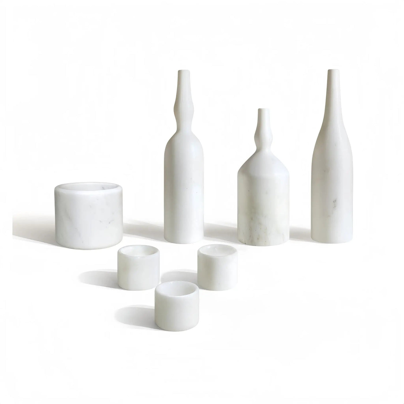 7 Pieces Luxury Natural Marble Living Room Accessories Set by HouseOfZazla