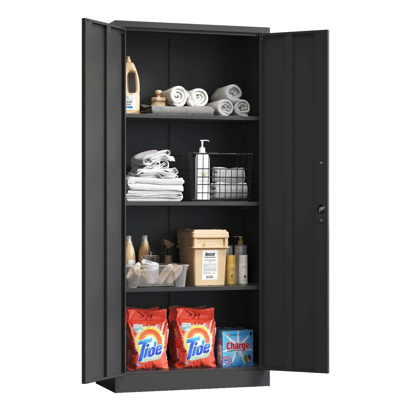 Heavy Metal Garage Storage Cabinet With Locking Doors, Steel, Adjustable Shelves by HouseOfZazla