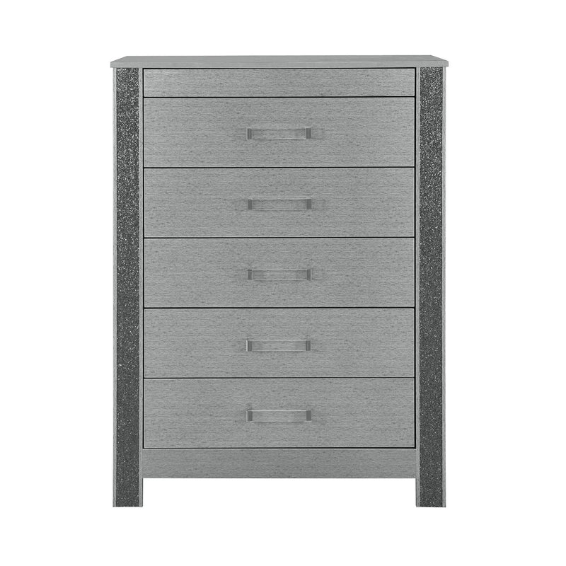 Lorenzo - Chest With Hidden Jewelry Compartment And Bar Handle - Silver by Unique Piece Furniture