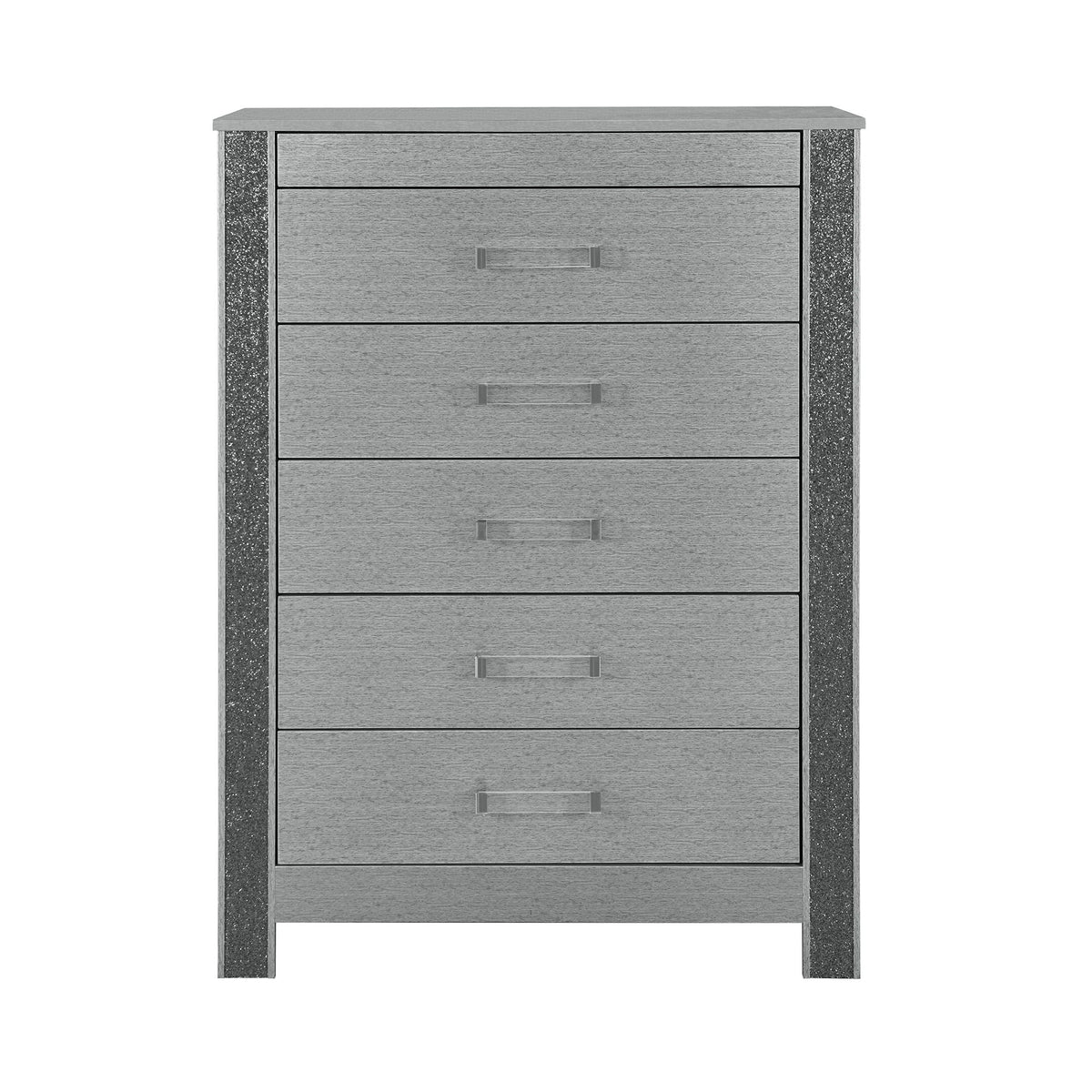 Silver Accent Chest with Hidden Jewelry Compartment and Bar Handle, photo 5 of 7