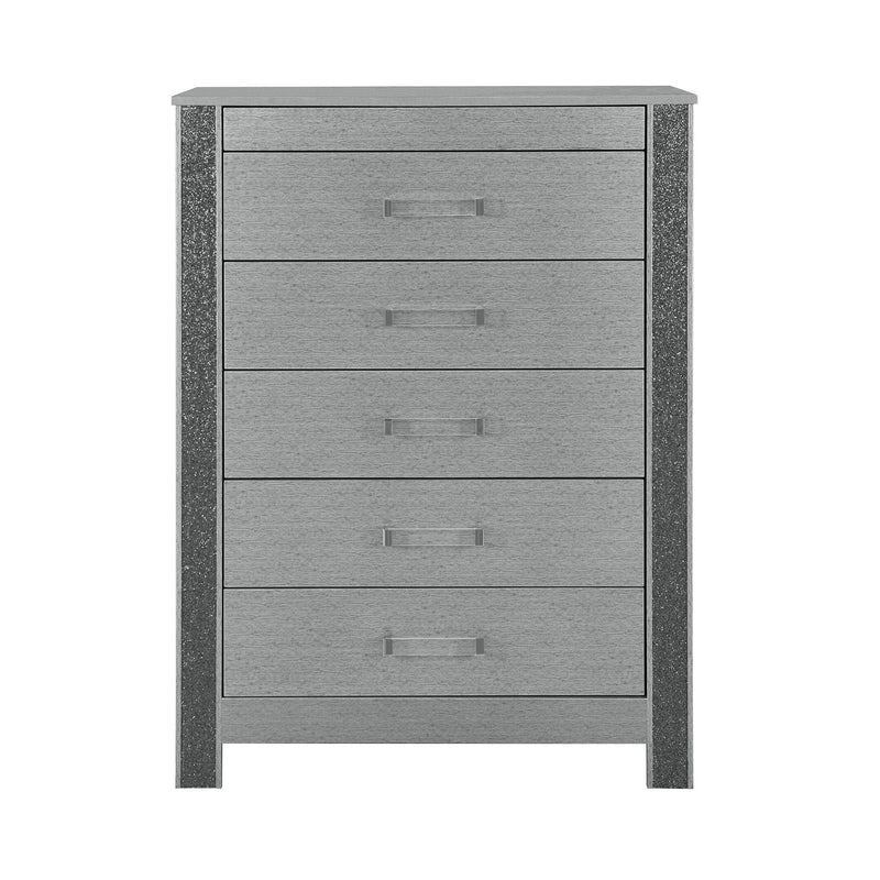 Silver Accent Chest with Hidden Jewelry Compartment and Bar Handle, photo 5 of 7