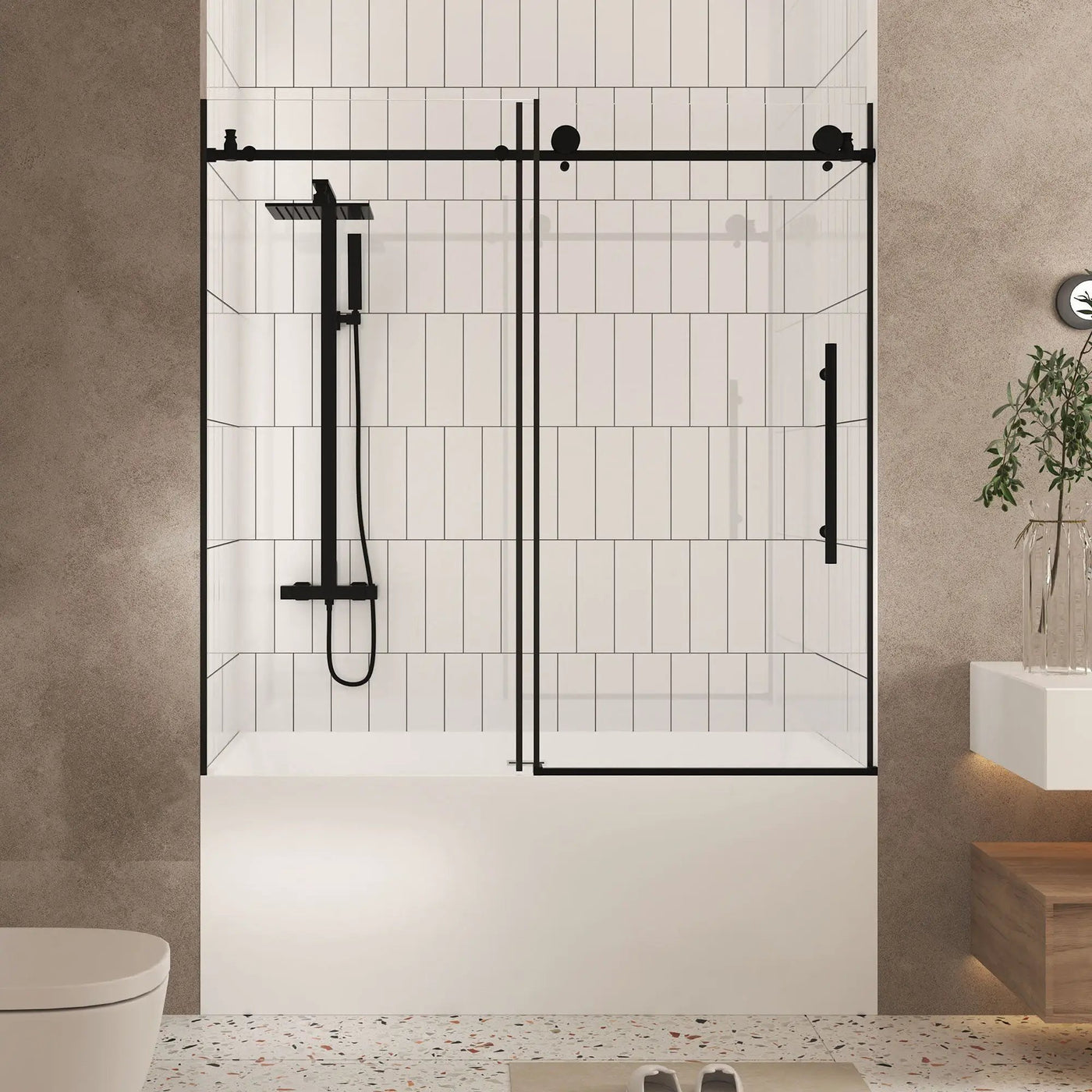 Frameless Shower Door With Handle by HouseOfZazla