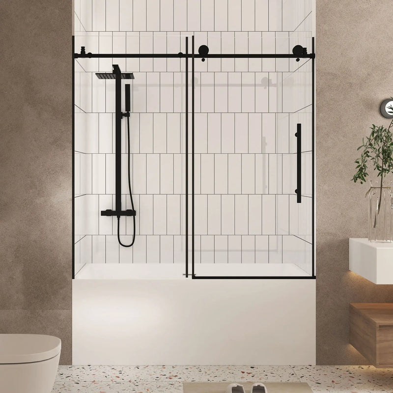 Frameless Shower Door With Handle by HouseOfZazla