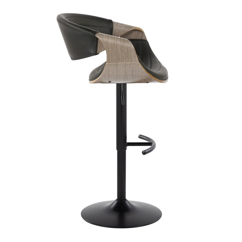 Symphony - Mid Century Modern Adjustable Barstool With Swivel With Rounded T Footrest (Set of 2) by Unique Piece Furniture