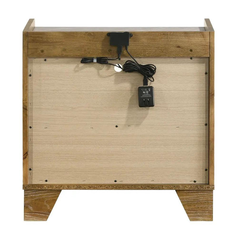 Garcia - Nightstand With LED - Light Brown by Unique Piece Furniture