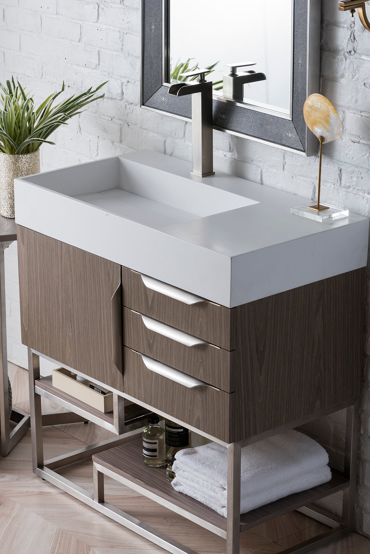 James Martin Columbia 36" Single Bathroom Vanity, Ash Gray, view 12