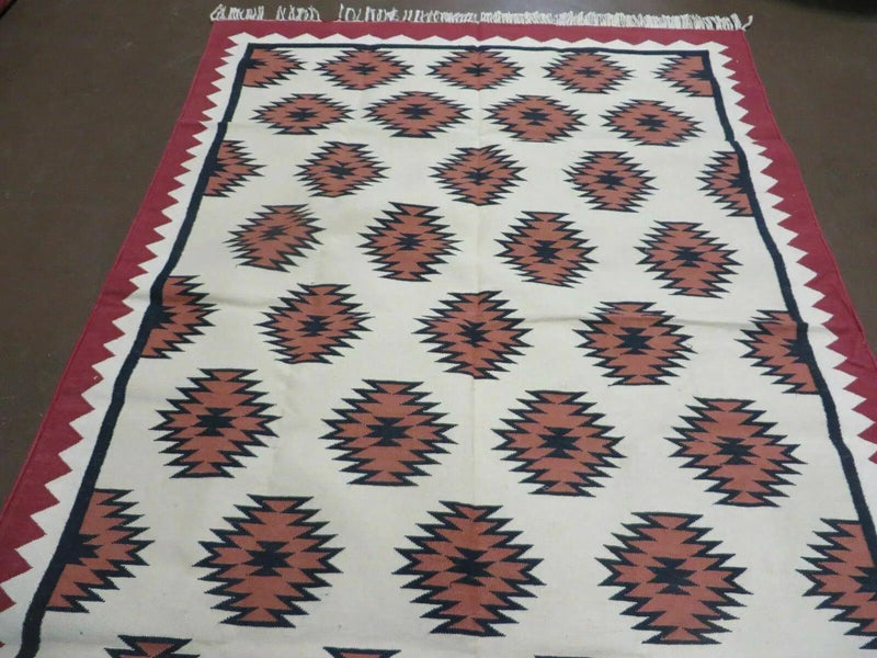 5' X 8' Hand Woven Wool Rug Contemporary Kilim Dhurrie Modern Oriental Area Rug by Jewel Rugs