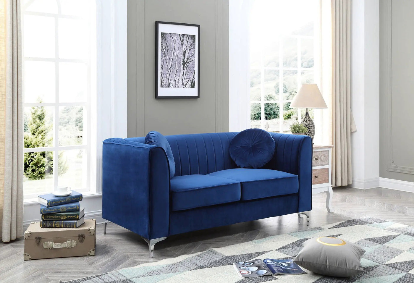 Glam Styled Micro Suede Loveseat by HouseOfZazla