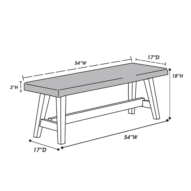 Dining Room Bench - Gray / Gray by HouseOfZazla