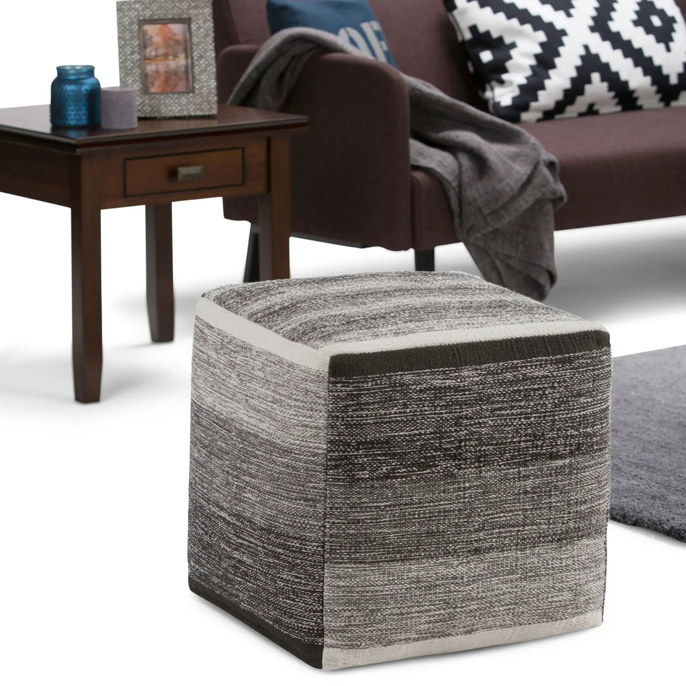 Naya - Upholstered Cube Pouf by HouseOfZazla