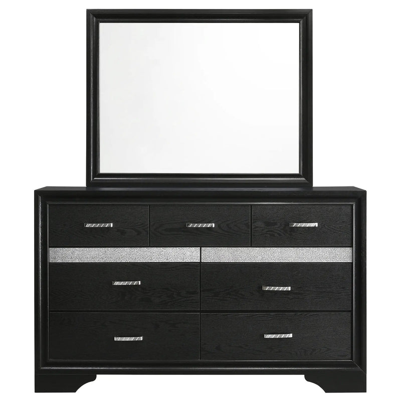 Annie - 7 Drawer Dresser With Mirror - Black