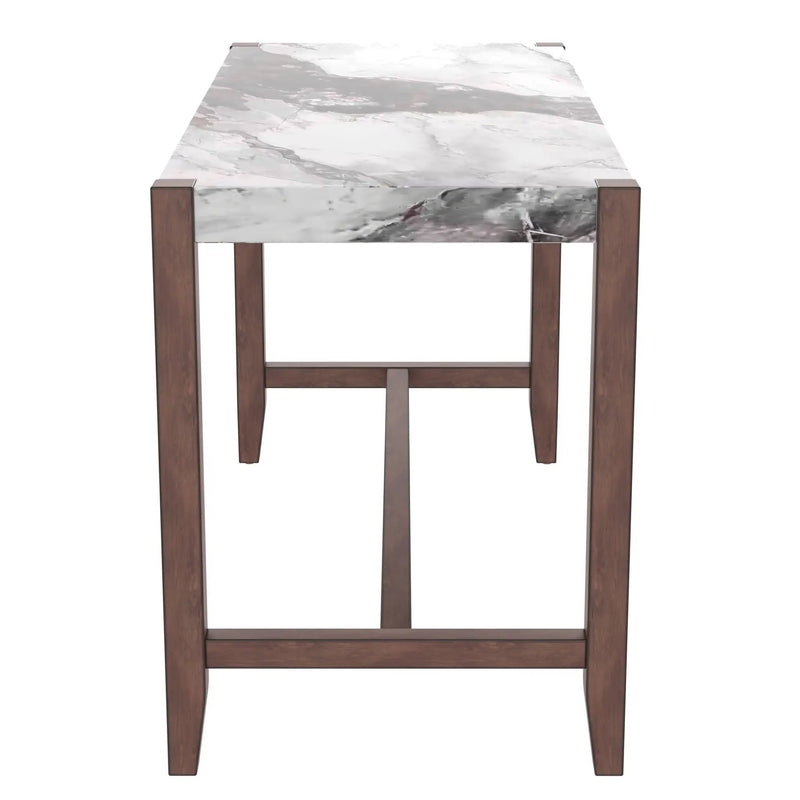 5 Piece Counter Height Dining Set With 4 Upholstered Chairs