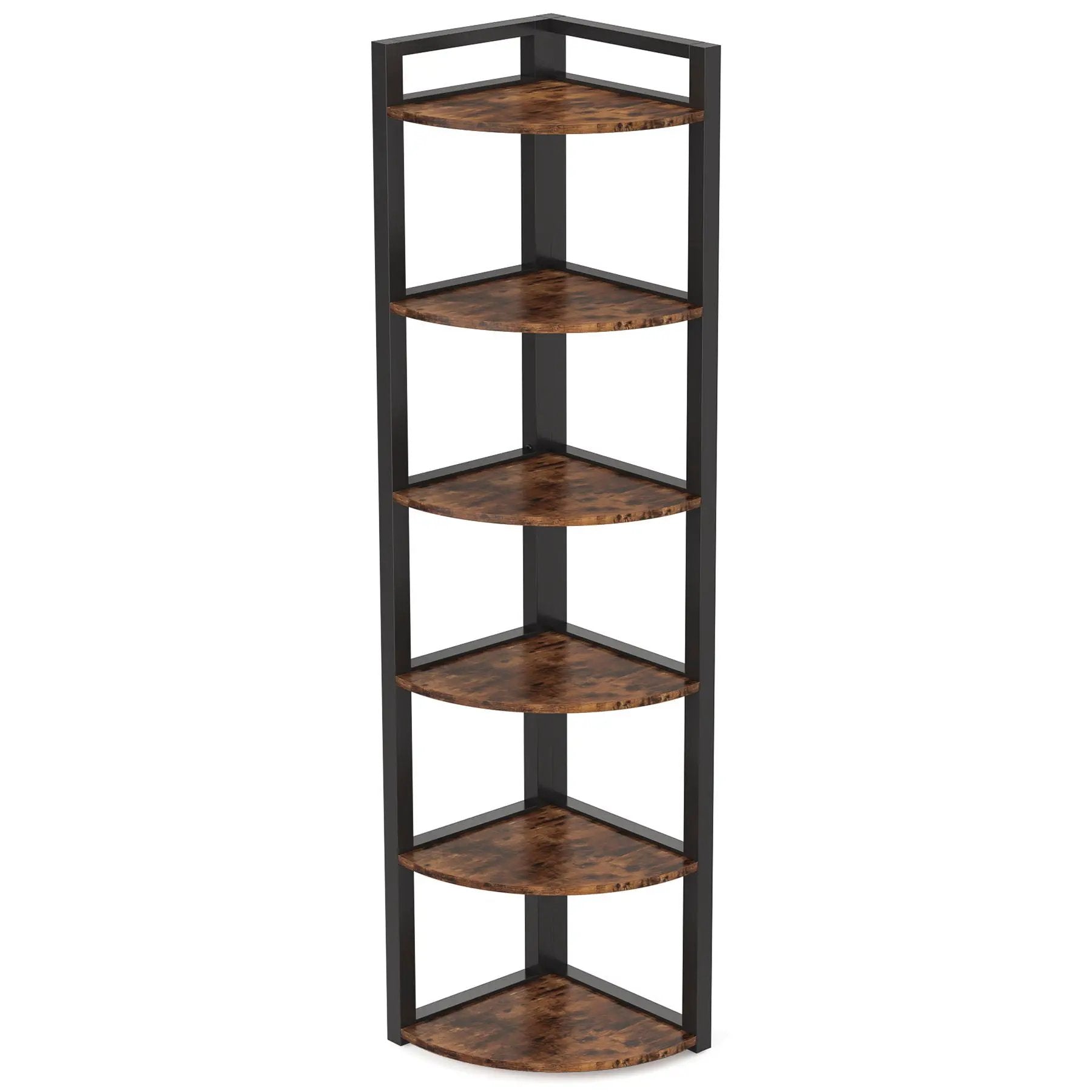 Tall 6 Tier Corner Bookshelf For Living Room by HouseOfZazla