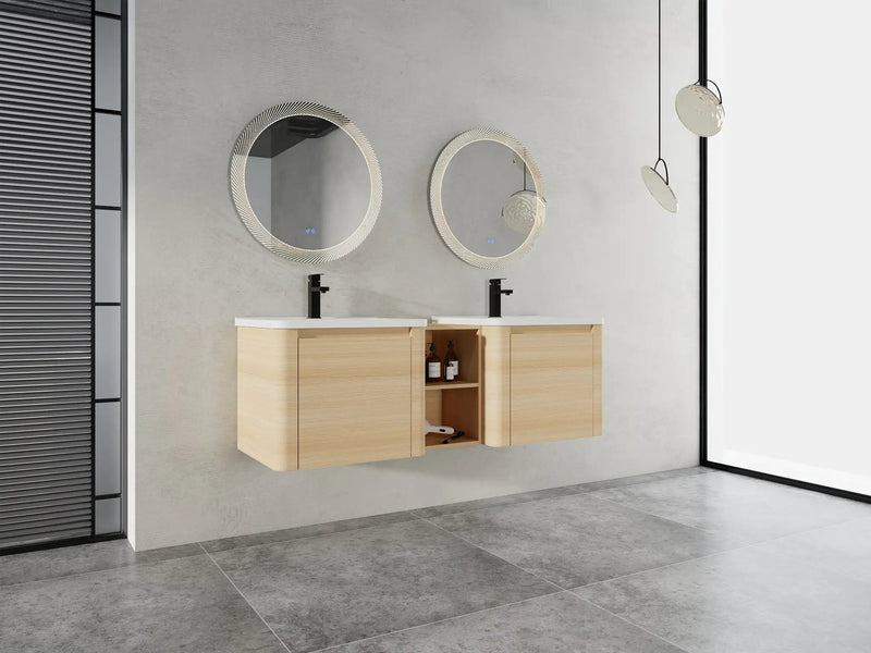 60'' Wall-Mounted Bathroom Vanity with Storage by HouseOfZazla