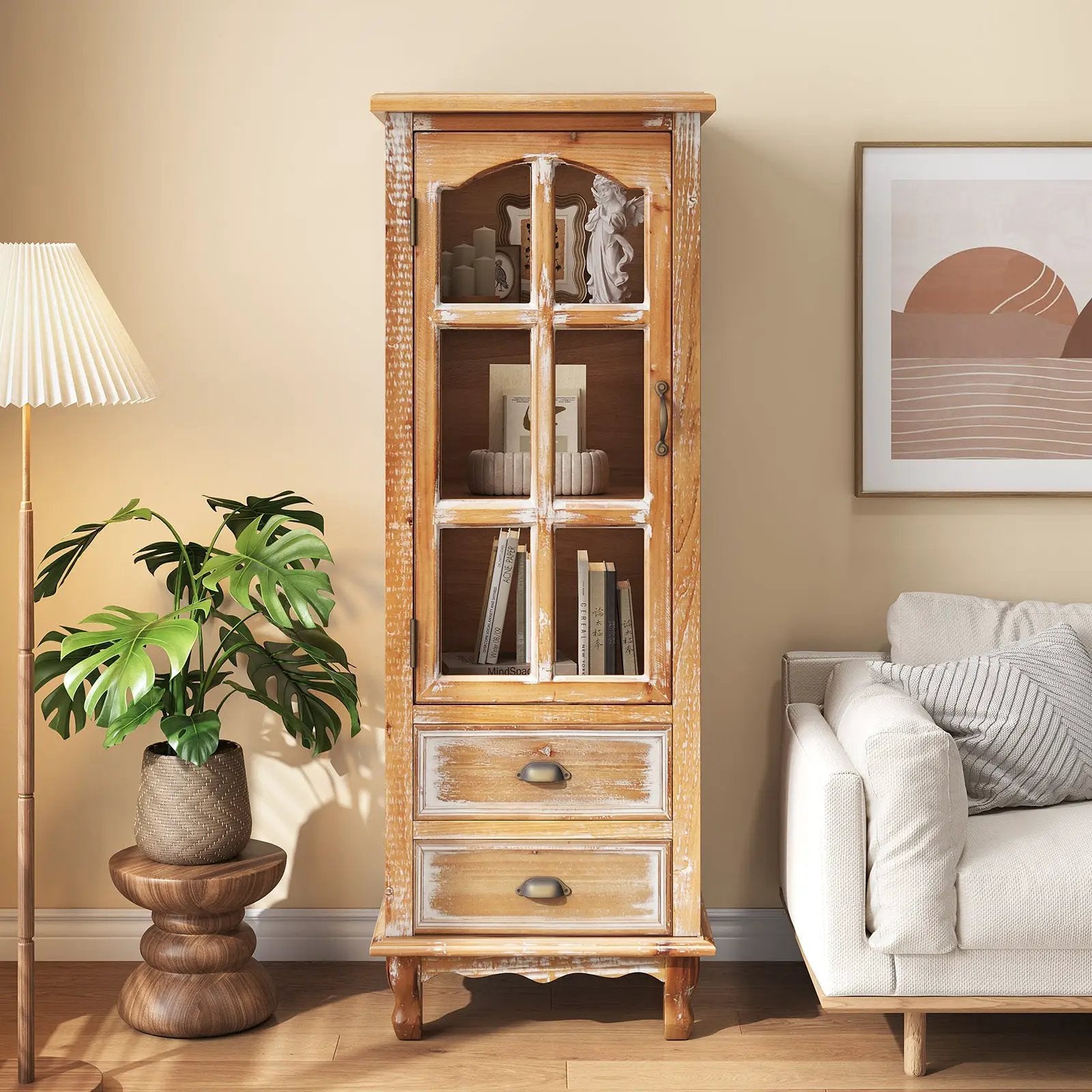Rustic Wooden Storage Cabinet with Decorative Cutout Door & 2 Drawers by HouseOfZazla