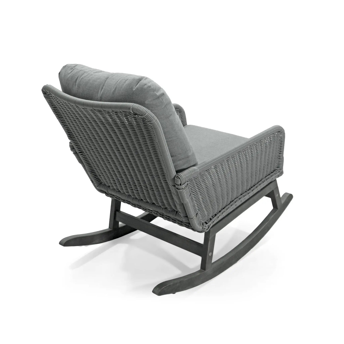 Contemporary Minimalist Wicker Rocking Chair With Soft Cushions by HouseOfZazla