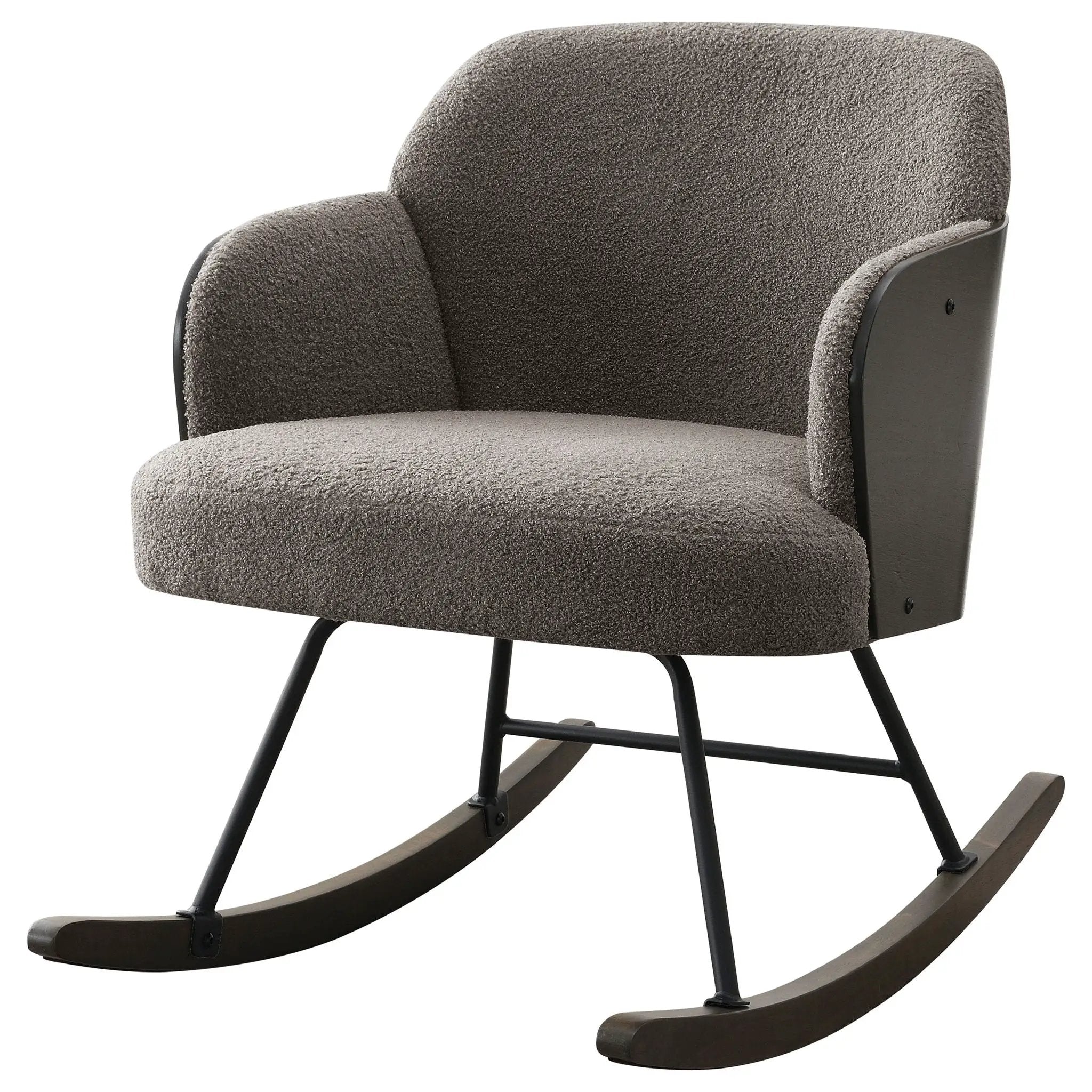 Paige Boucle Upholstered Mid Back Rocking Chair Taupe by Unique Piece Furniture
