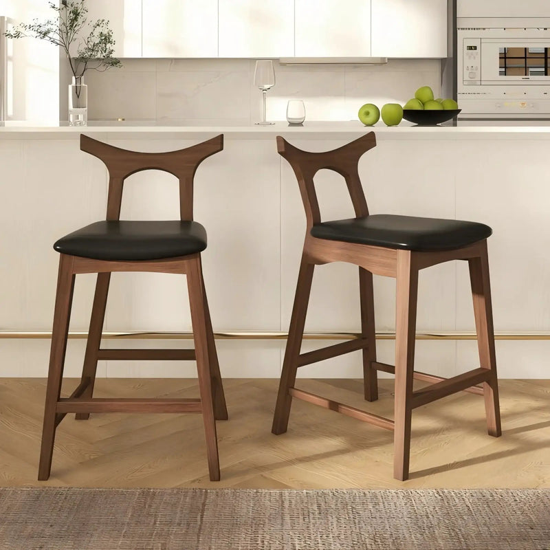 Hester - Upholstered, Square Bar Chair (Set of 2) by HouseOfZazla