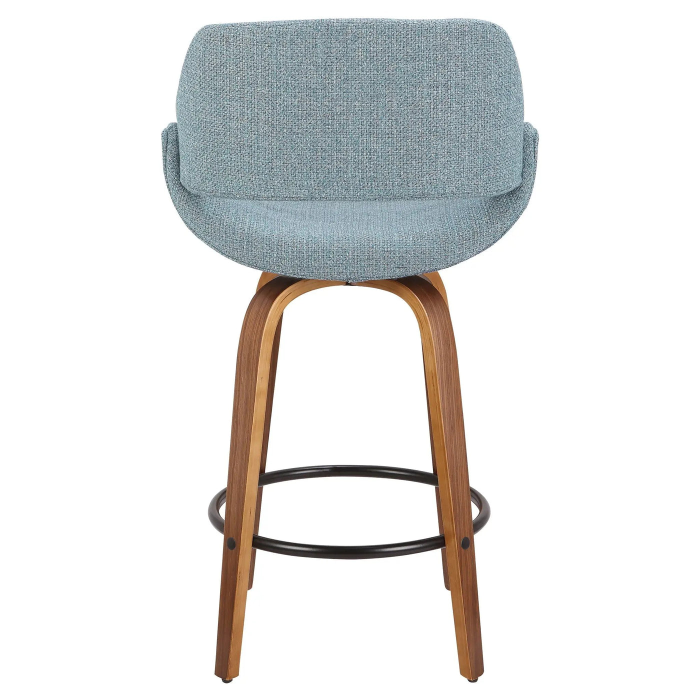 Fabrico - Mid Century Modern Fixed Height Counter Stool And Round Footrest (Set of 2) by HouseOfZazla