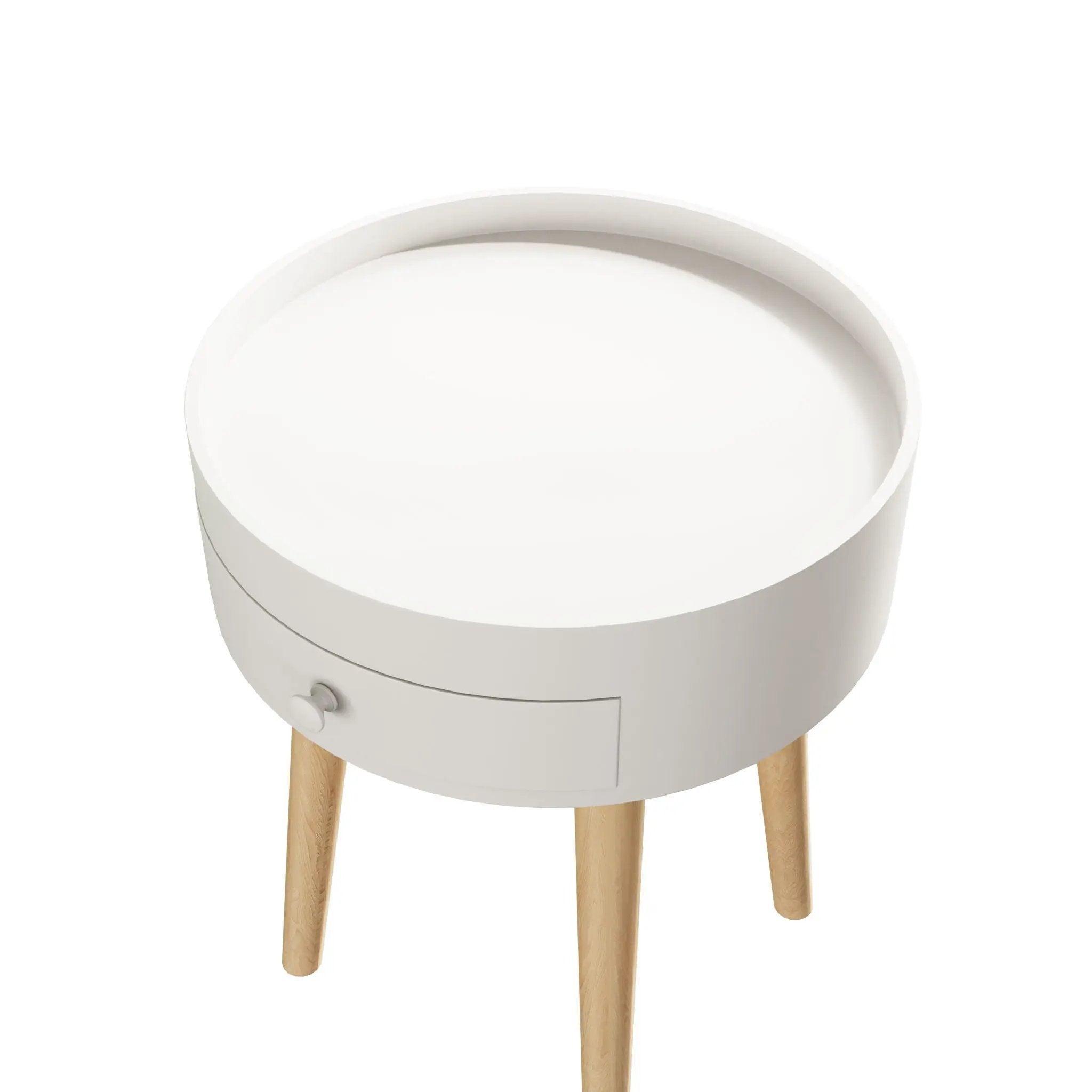 Nightstand With Storage Drawer, Bedside Table For Bedroom - White