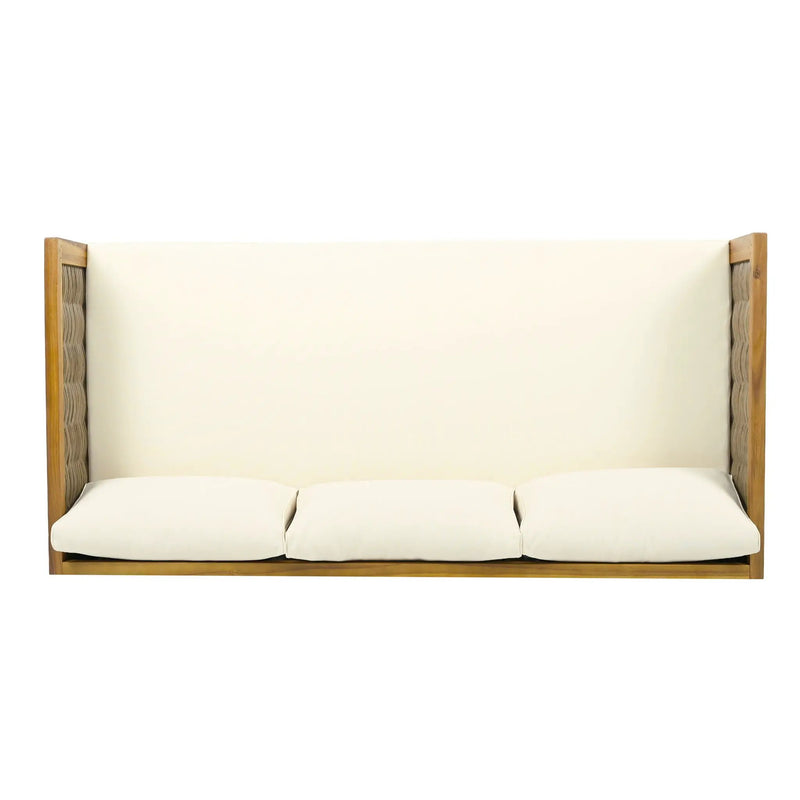 Claremont 3 Seater Daybed Teak Acacia Wood Water Resistant Cushions by HouseOfZazla