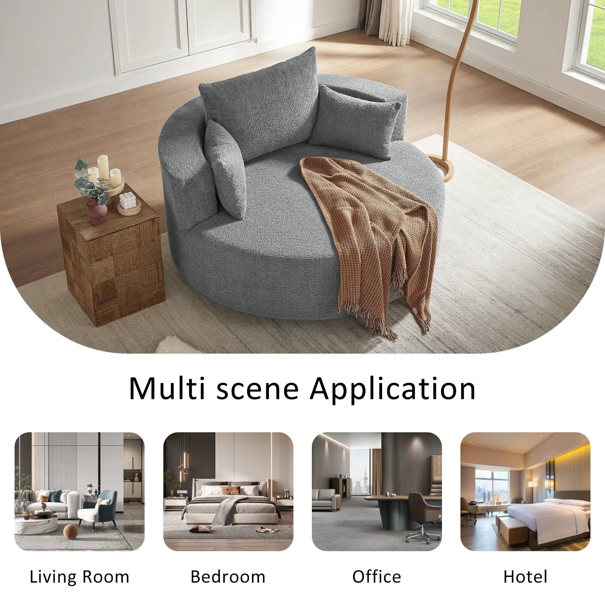 360° Swivel Accent Barrel Chair With 3 Removable Pillows For Living Room by HouseOfZazla