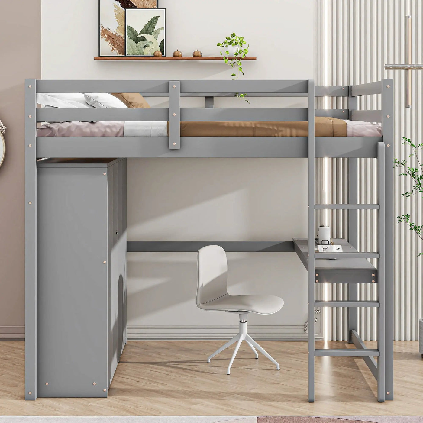 Loft Bed With Built In Wardrobe, Shelves And Drawers by Unique Piece Furniture