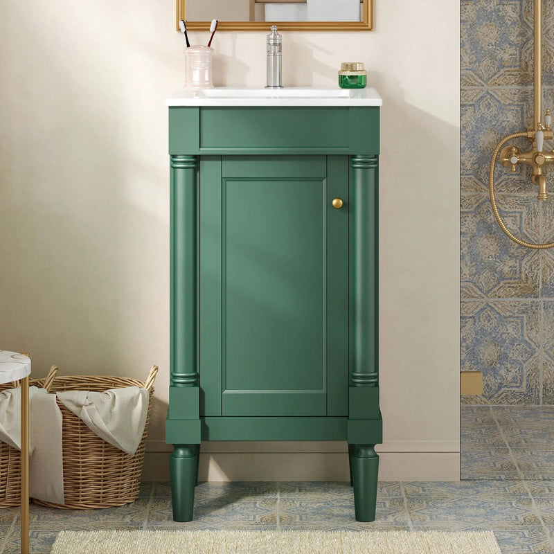 French Style Bathroom Cabinet With Sink, Adjustable Shelf by Unique Piece Furniture