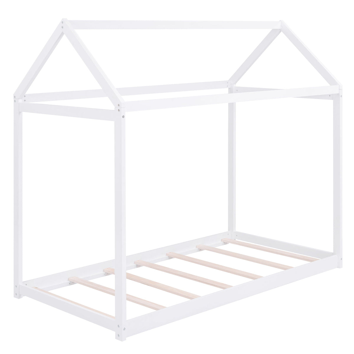 Wooden House Shaped Platform Bed with Low Profile - Twin Size, photo 14 of 27