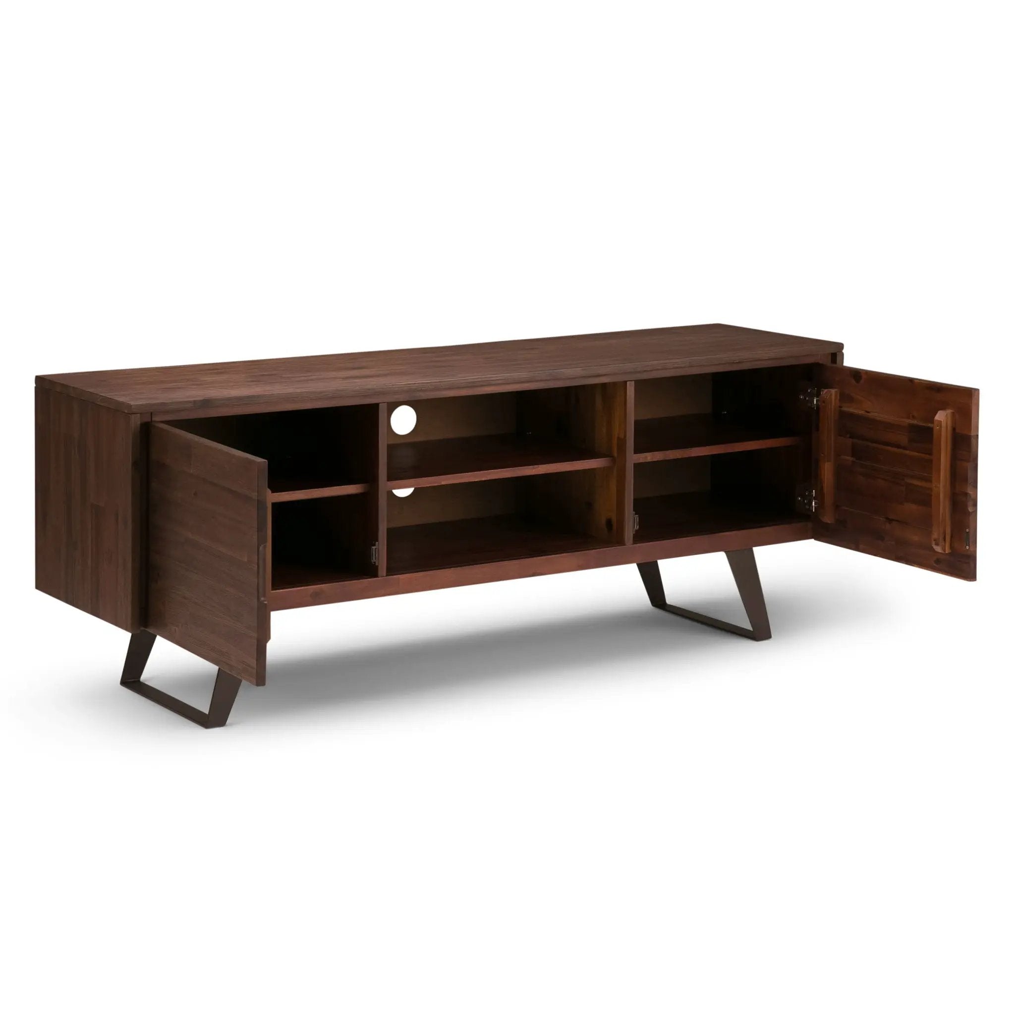 Lowry - TV Media Stand - Distressed Charcoal Brown by HouseOfZazla