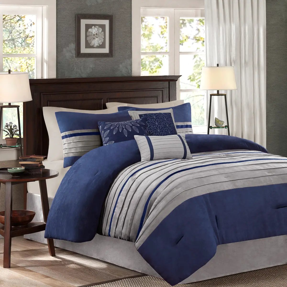 7 PC Pieced Faux Suede Comforter Set by HouseOfZazla