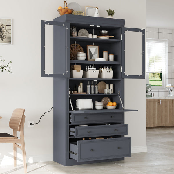 TOPMAX 36 x 16.5 x 78 Inch Freestanding Kitchen Pantry Storage Cabinet