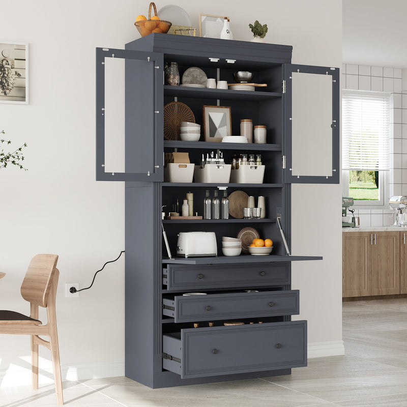 TOPMAX 36 x 16.5 x 78 Inch Freestanding Kitchen Pantry Storage Cabinet by HouseOfZazla