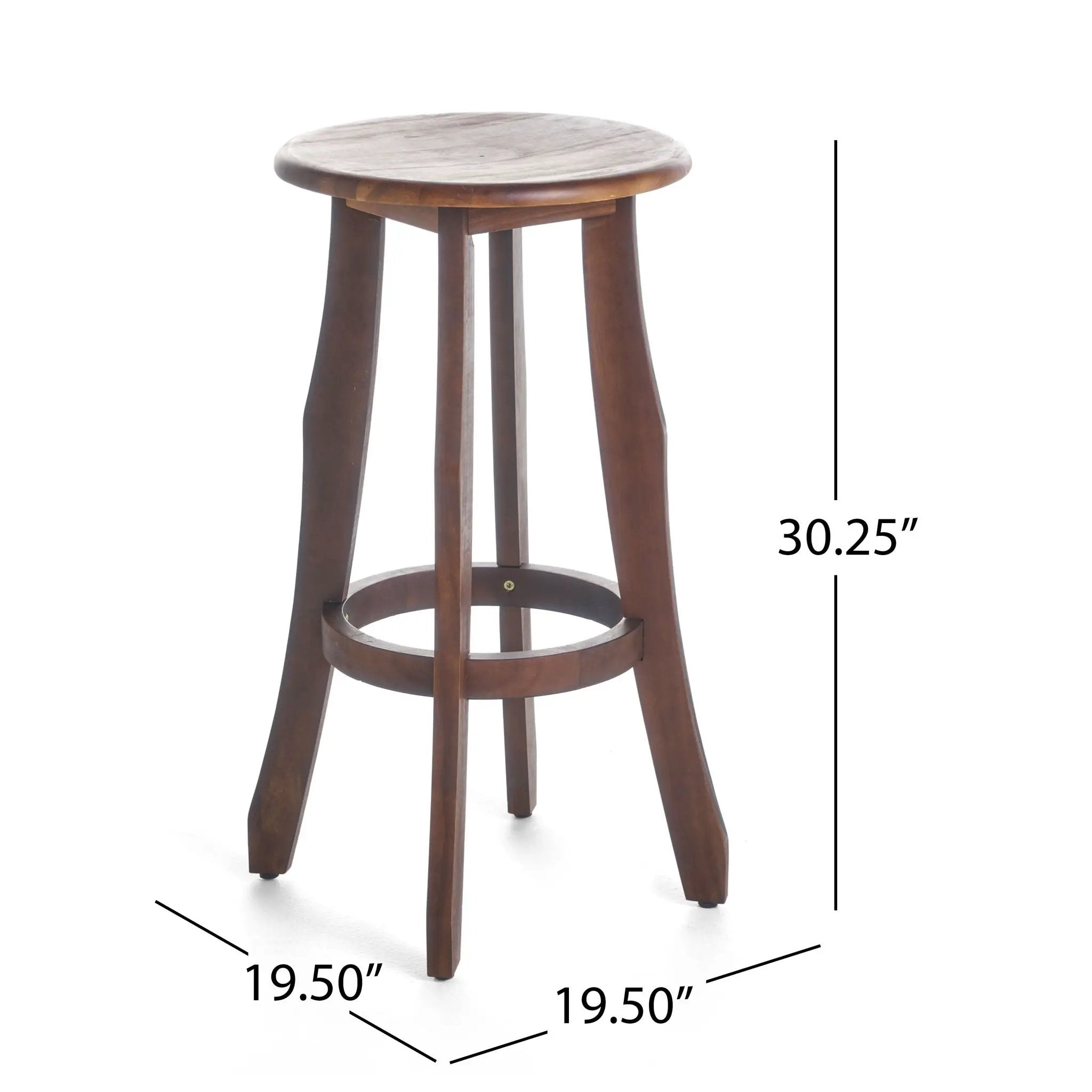 Primrose Outdoor Acacia Wood Barstools With Foot Rest (Set of 2) - Dark Brown by HouseOfZazla