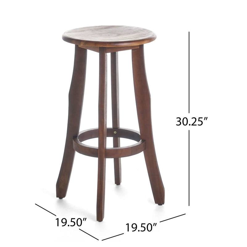 Primrose Outdoor Acacia Wood Barstools With Foot Rest (Set of 2) - Dark Brown by HouseOfZazla