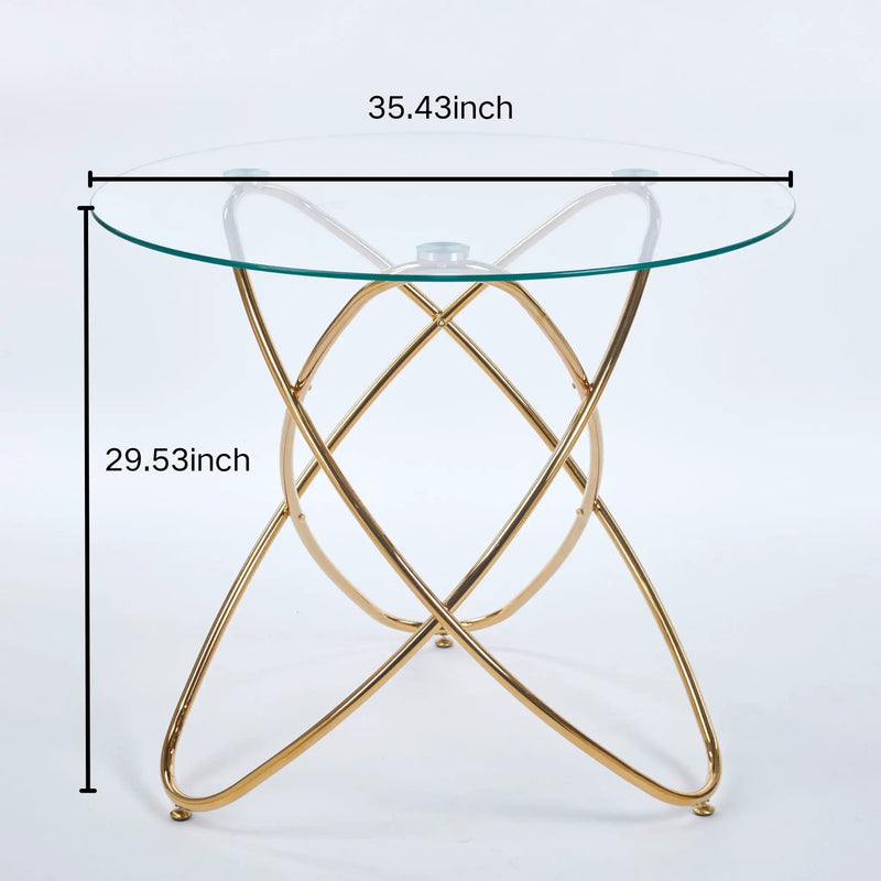 Metal Leg Dining Table With Tempered Glass Top by HouseOfZazla