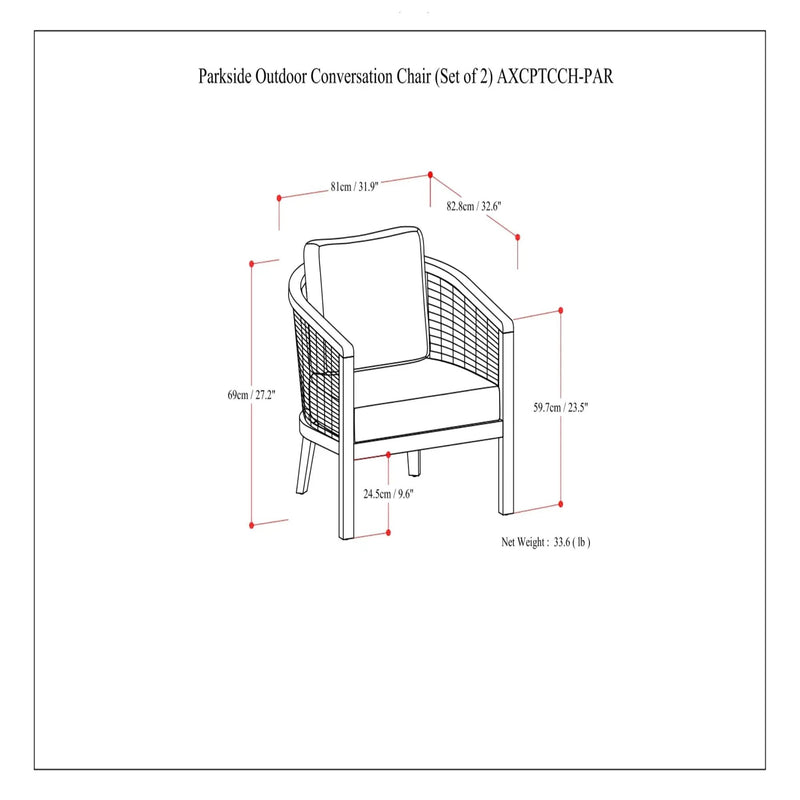 Parkside - Outdoor Conversation Chair (Set of 2) - Natural by HouseOfZazla