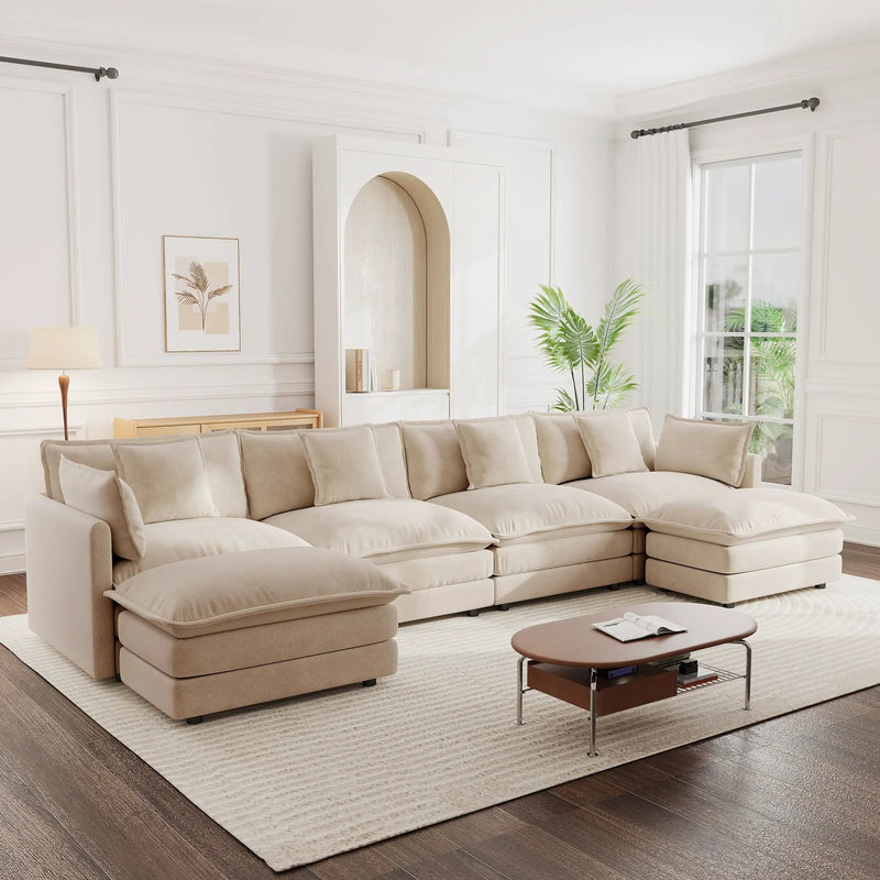 Comfort U Shaped Couch with Reversible Chaise by HouseOfZazla