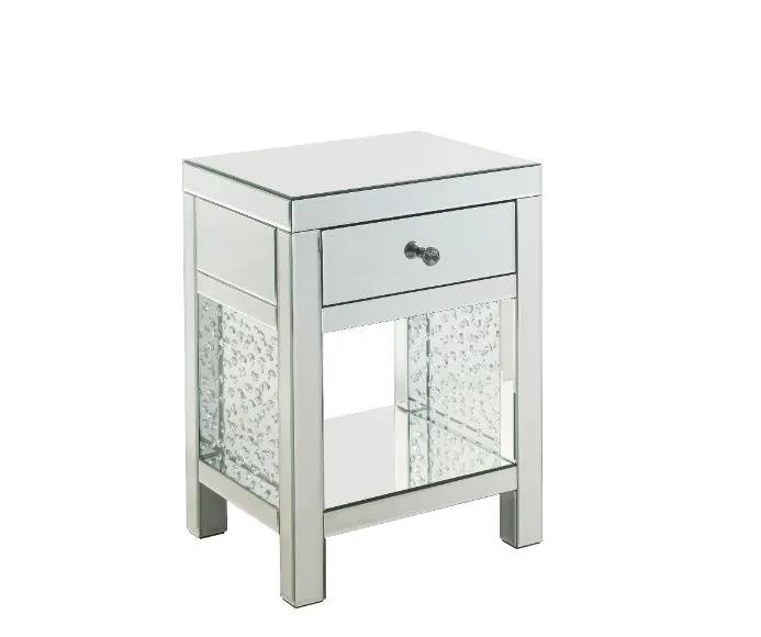 Nysa - 18" X 14" Accent Table - Mirrored & Faux Crystals by Unique Piece Furniture