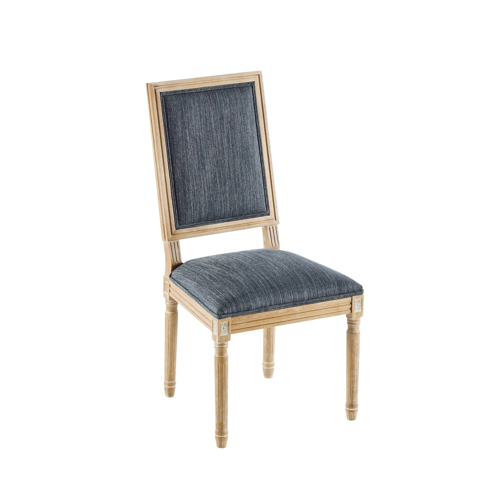 French Country Style Dining Chair With Upholstered Seating And Fluted Legs by HouseOfZazla