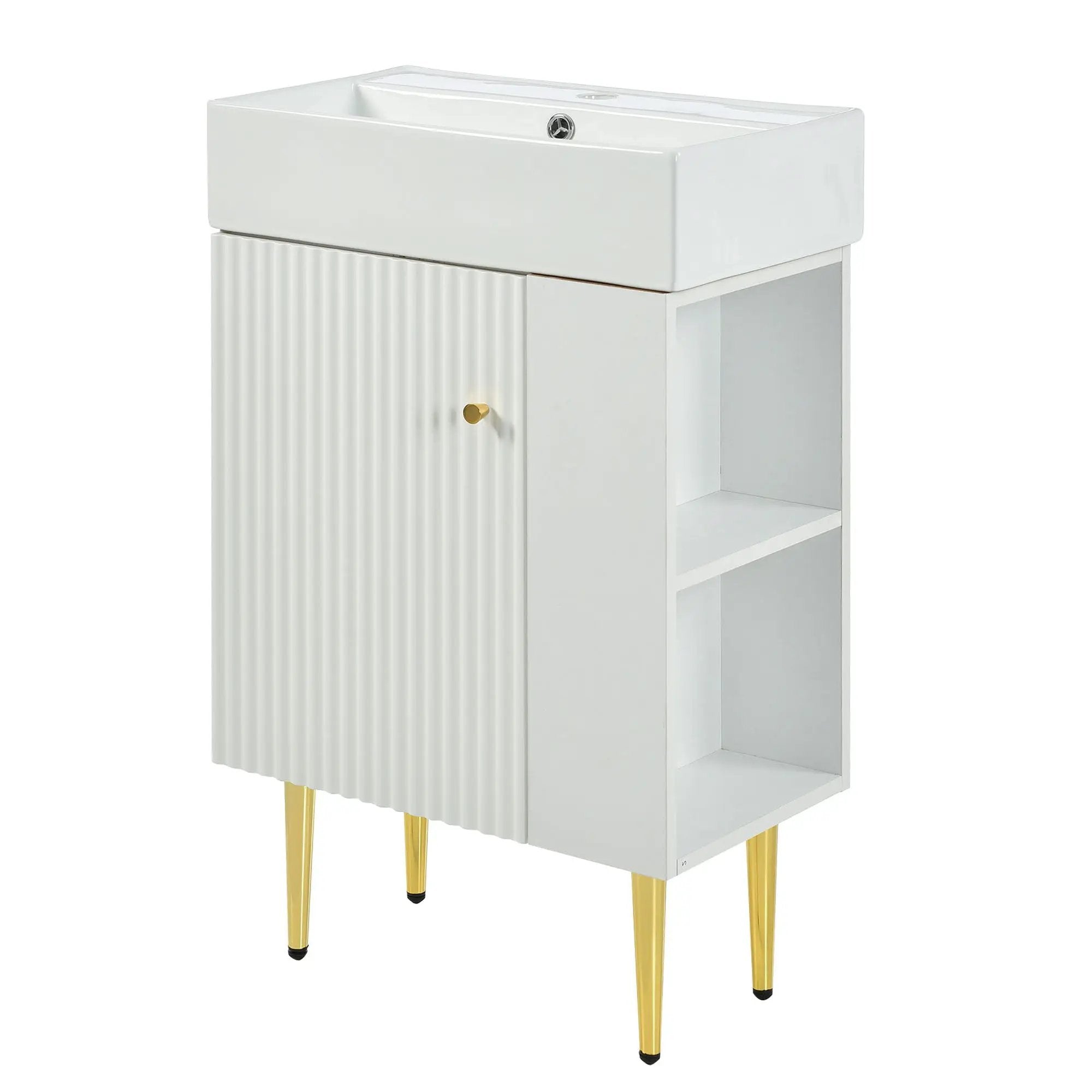 Bathroom Vanity, Combo Cabinet, Bathroom Storage Cabinet, Single Ceramic Sink by HouseOfZazla