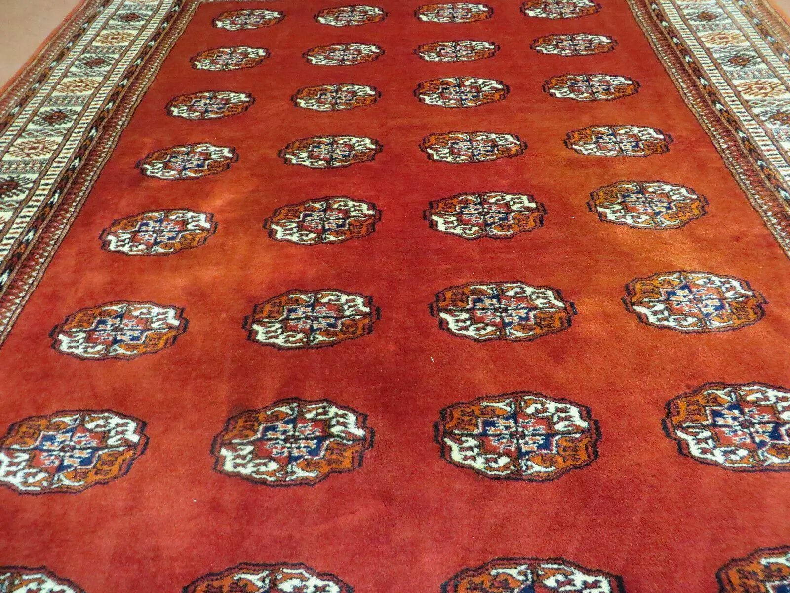 7' X 9' Vintage Handmade Bokhara Turkoman Pakistan Wool Rug Carpet Nice by Jewel Rugs