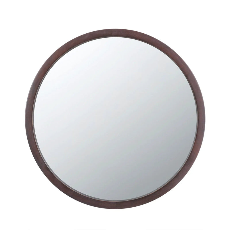 Circle Wall Mirror With Wooden Frame for Living Room by HouseOfZazla