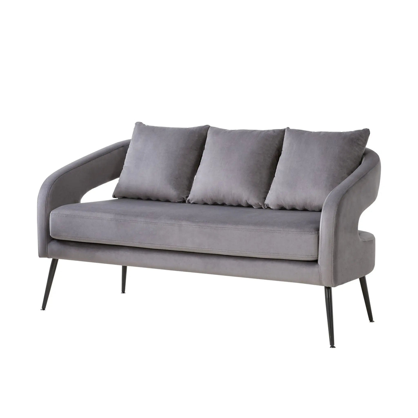 Open Back Loveseat Settee With 3 Pillows by HouseOfZazla