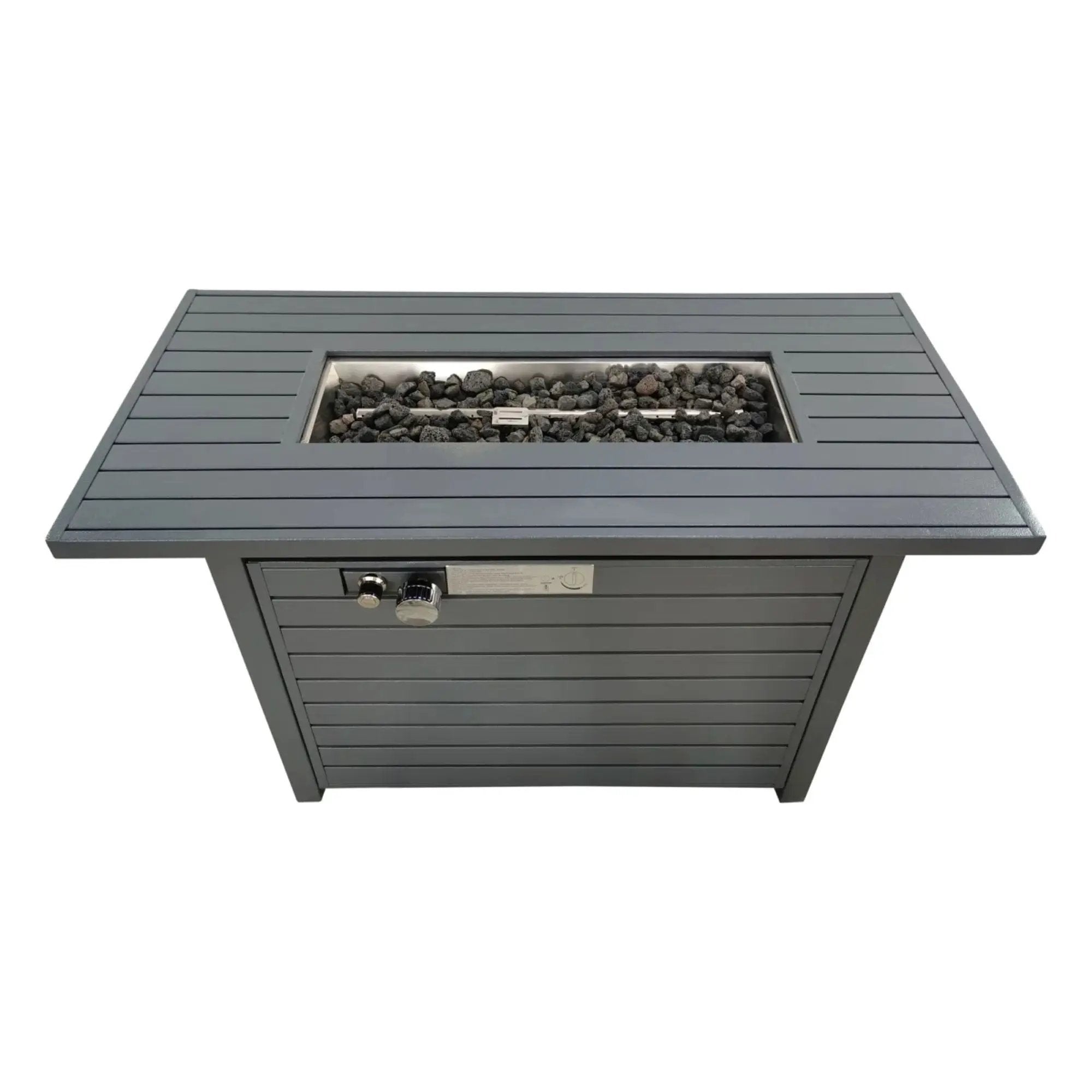 Propane Outdoor Fire Pit Table With Lid High-Quality Materials - Gray by Unique Piece Furniture