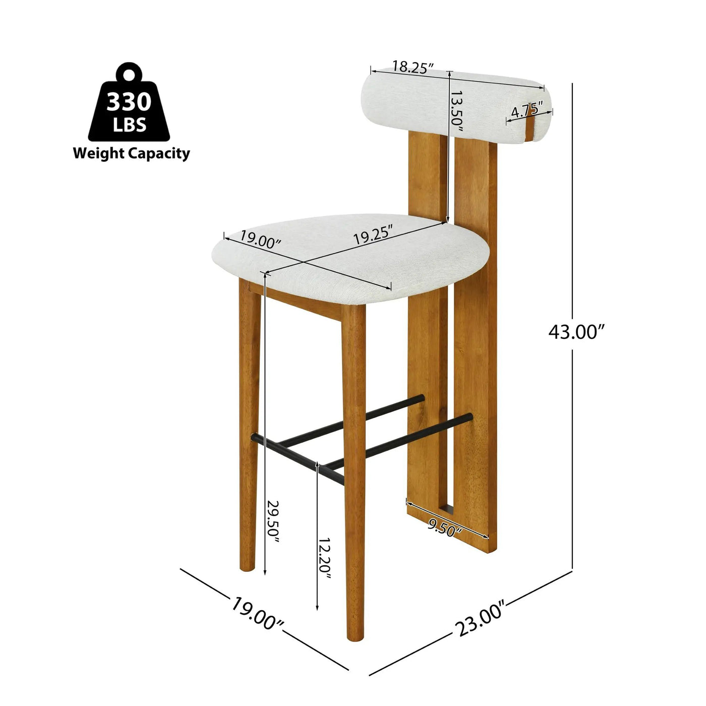 Renee Indoor Wooden Upholstered Barstool by HouseOfZazla