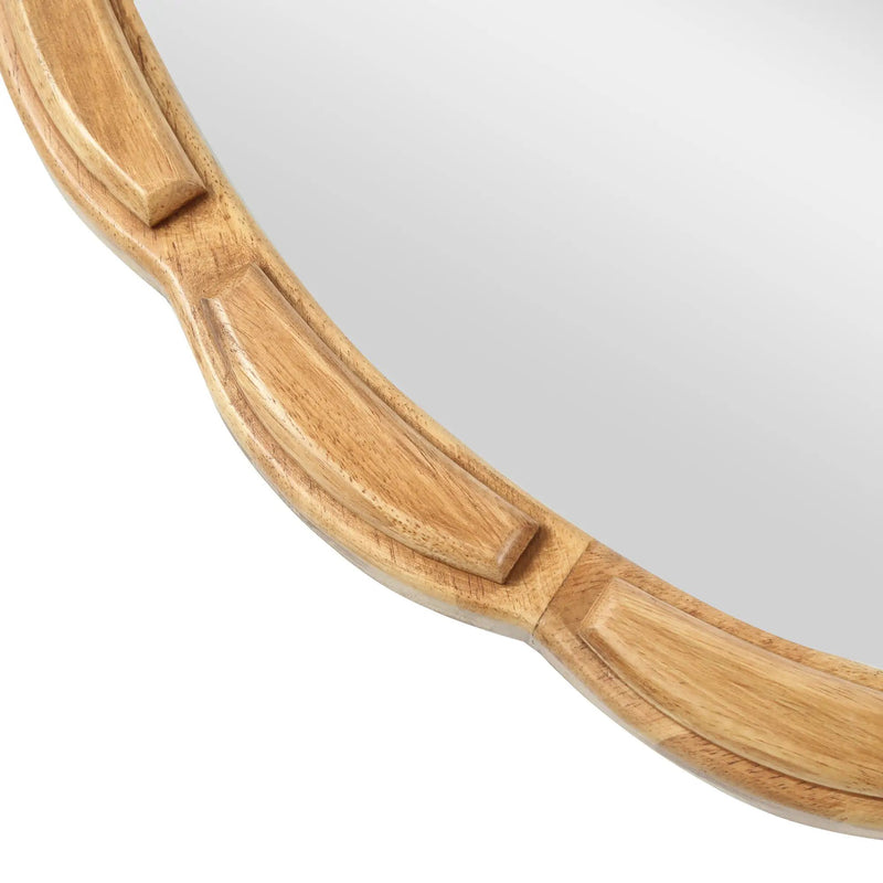 Round Solid Wood Wall Mirror - 31.5" Rustic Farmhouse by HouseOfZazla